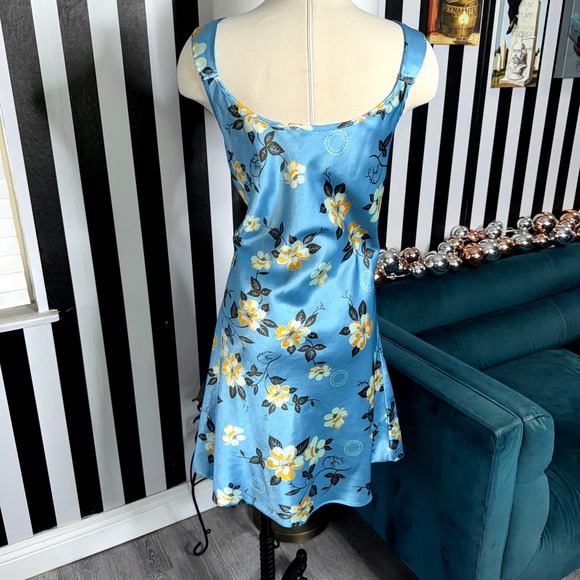 Baby Blue Floral Slip Dress - Picture 2 of 5